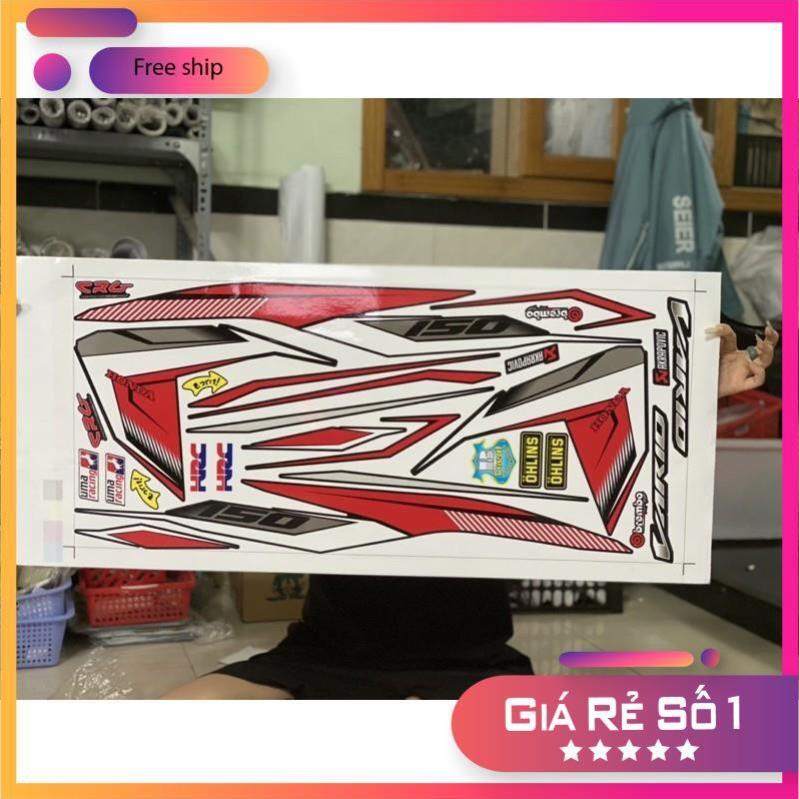 Tem rời Vario 150 đỏ đen chất liệu 3 lớp cao cấp ko bay màu bảo hành màu sắc vĩnh viễn