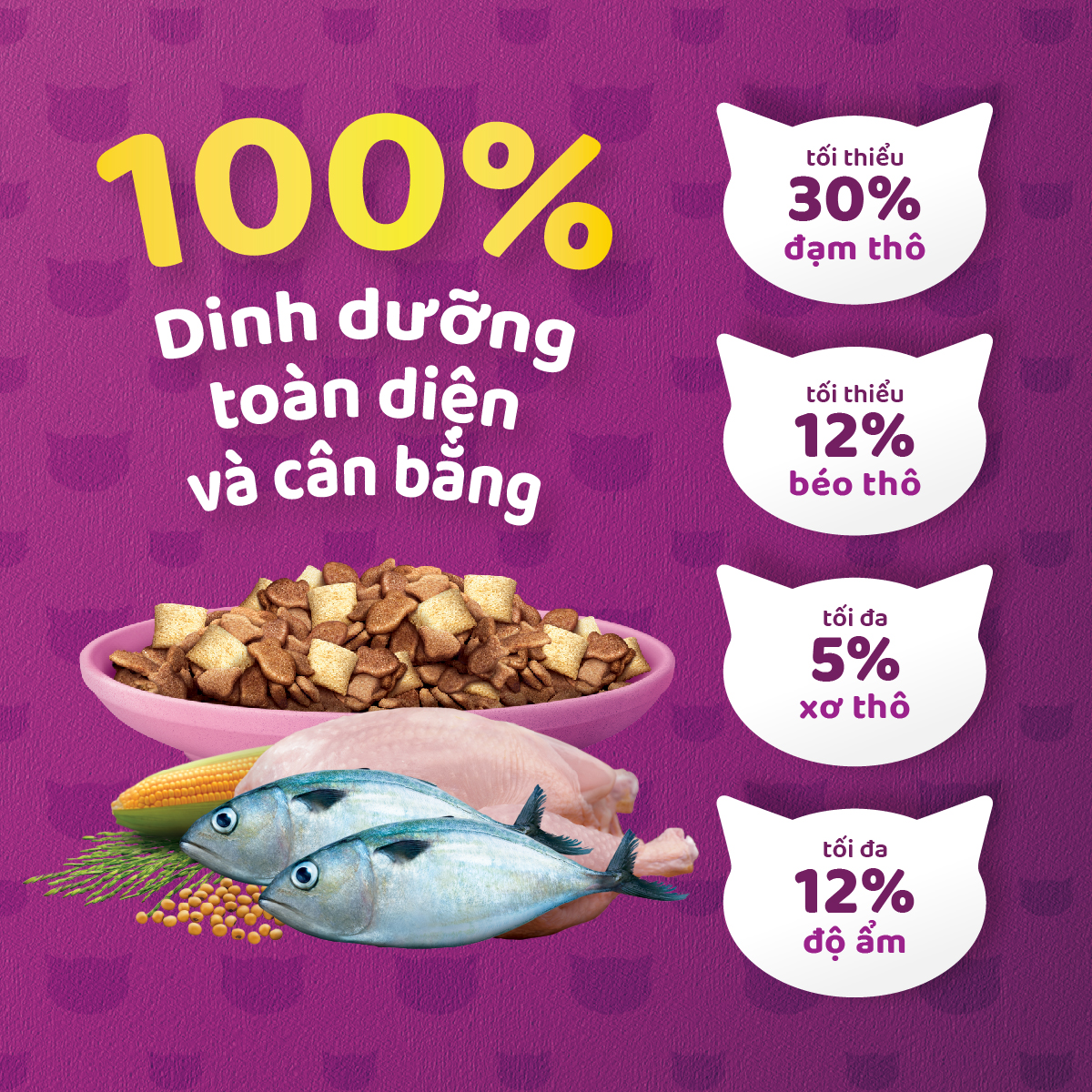 Thức Ăn Cho Mèo Con Whiskas Junior 2-12 Months Mackerel Flavour Vị Cá Thu 1.1kg/Túi