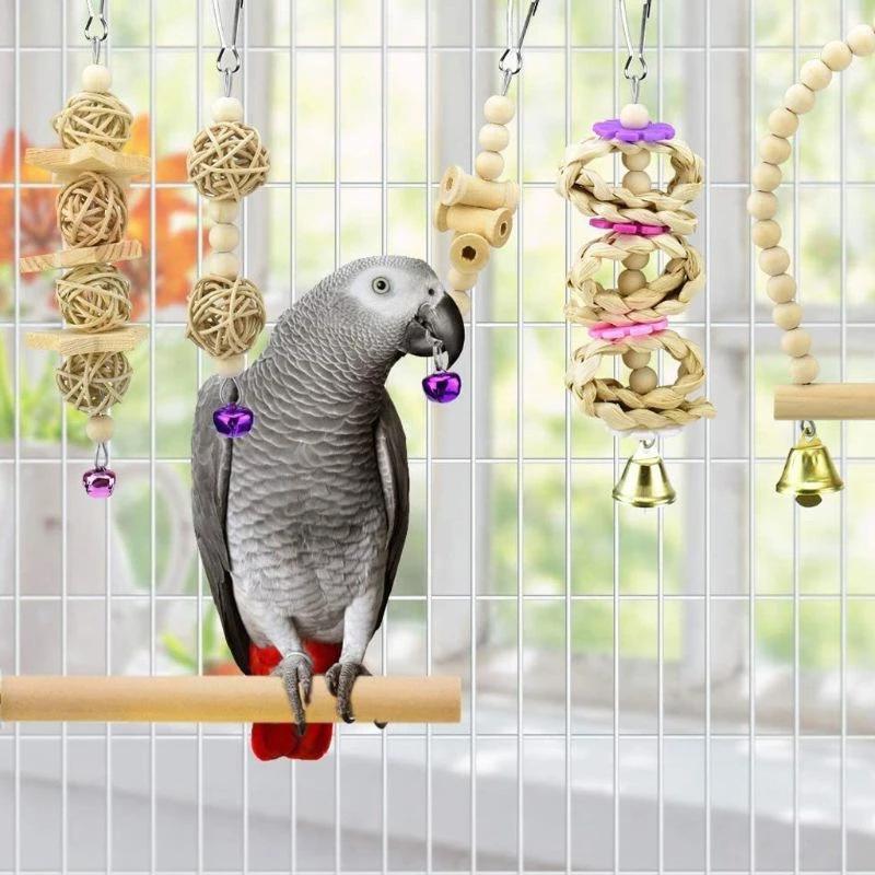 9 gói Đồ chơi chim treo chuông chuông Chim Chim đồ chơi vẹt vẹt