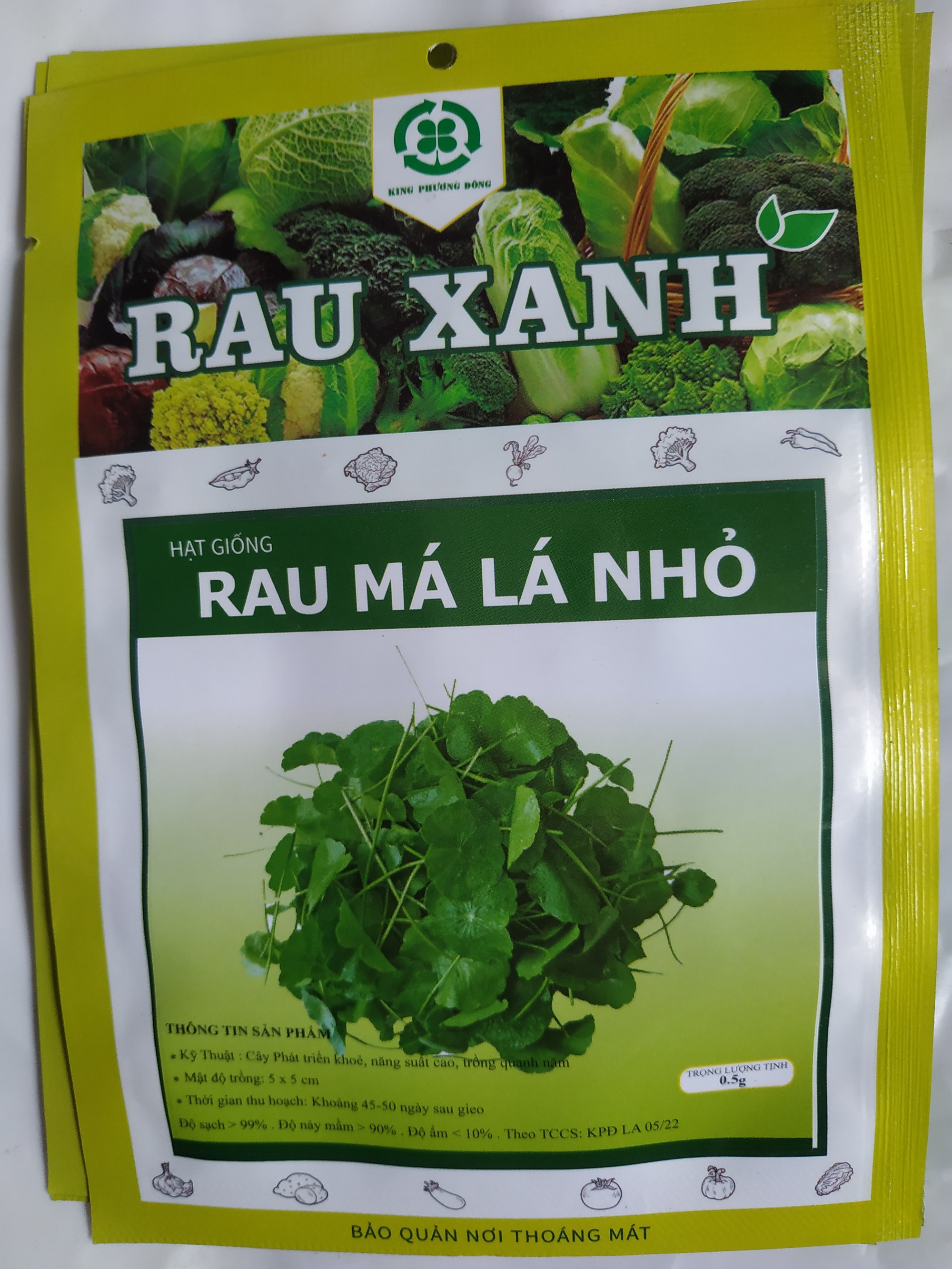Hạt giống RAU MÁ LÁ NHỎ - gói 0.5 gram
