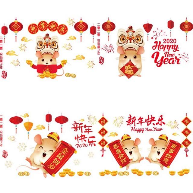 Decal trang trí Tết - Chuột lớn 2020