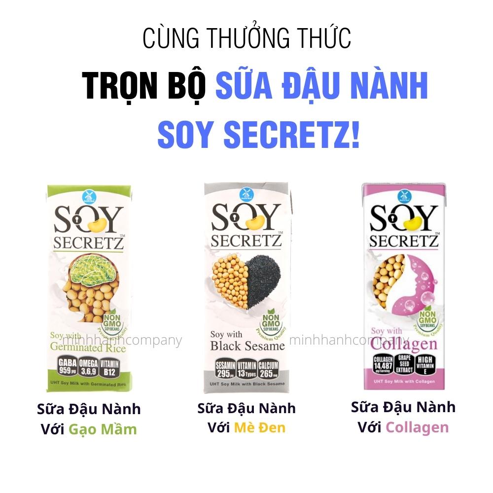 Sữa Đậu Nành Mè Đen Ít Đường Soy Secretz Nhập Khẩu Thái Lan Chính Hãng Ngon Chất Lượng Thùng 48 hộp x 180ml