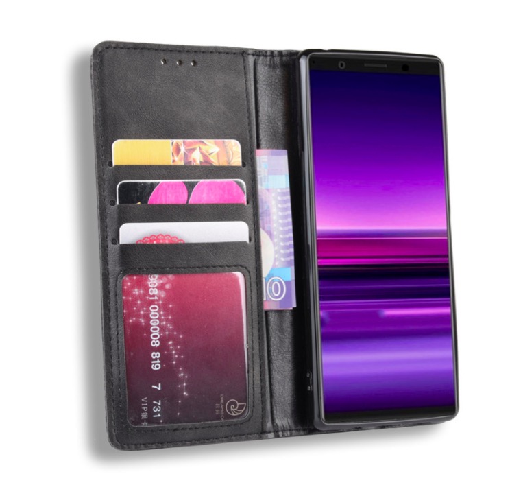 Bao da Flip Wallet Leather dạng ví đa năng siêu bền siêu êm dùng cho Sony Xperia 1