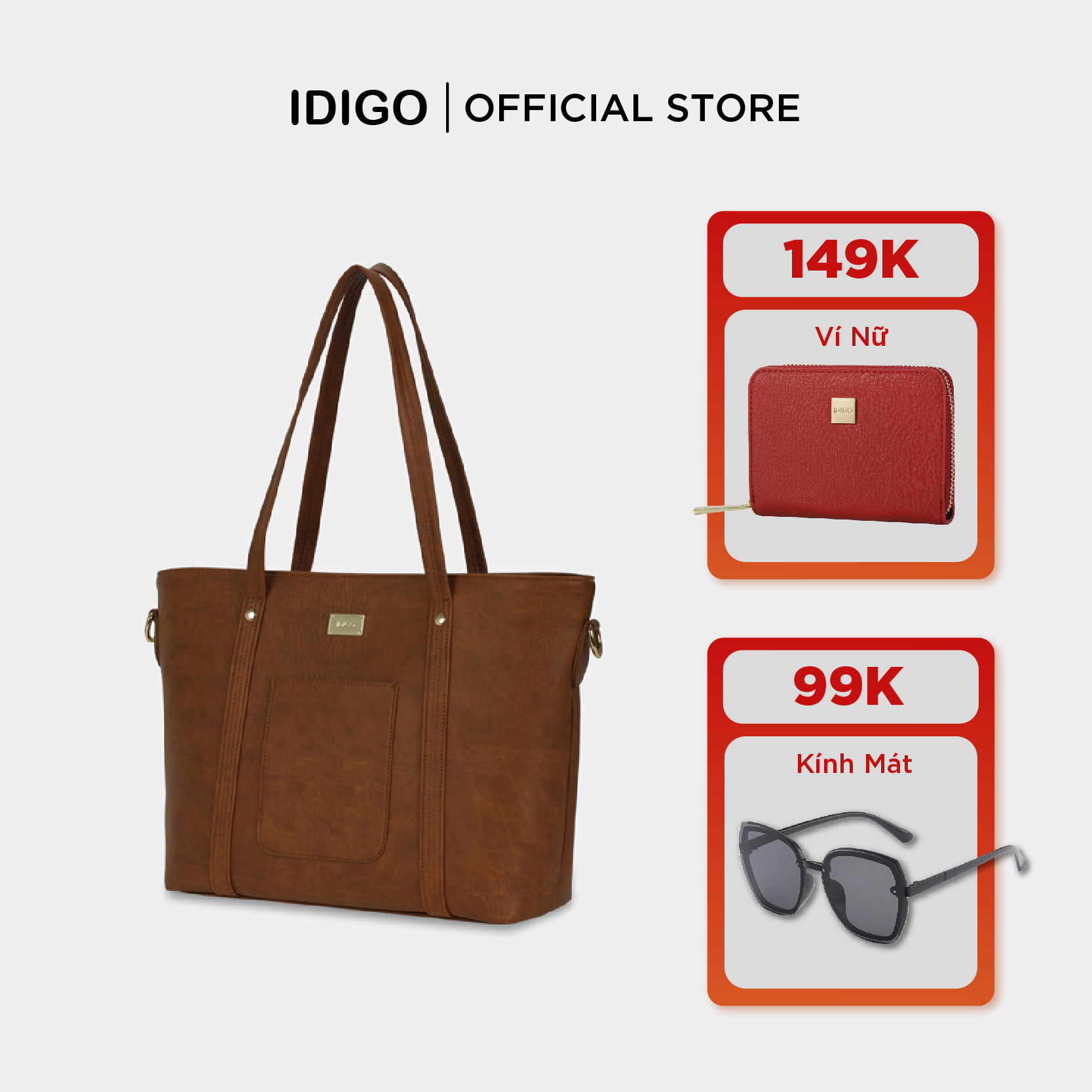 Túi đeo vai giáo viên đi dạy học, túi xách tay công sở nữ phom lớn chứa tài liệu A4 IDIGO FB2-5043