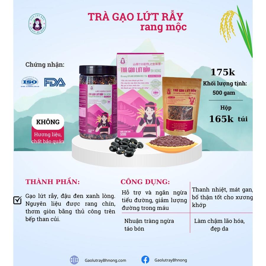 Trà gạo lứt rẫy Bhnong túi 500gr, thải độc tốt cho sức khỏe, giữ dáng, đẹp da