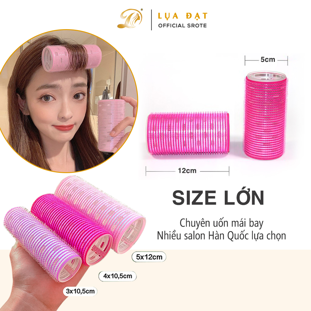 Lô Cuốn Tóc Hàn Quốc Lõi Nhôm 12cm siêu to tự dính uốn mái bay-Đủ Size Nhỏ-Vừa-Đại