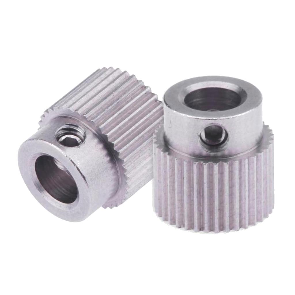 2Pcs 3D Printer Extruder Pulley 36  Bore 5mm Drive Gear .75mm