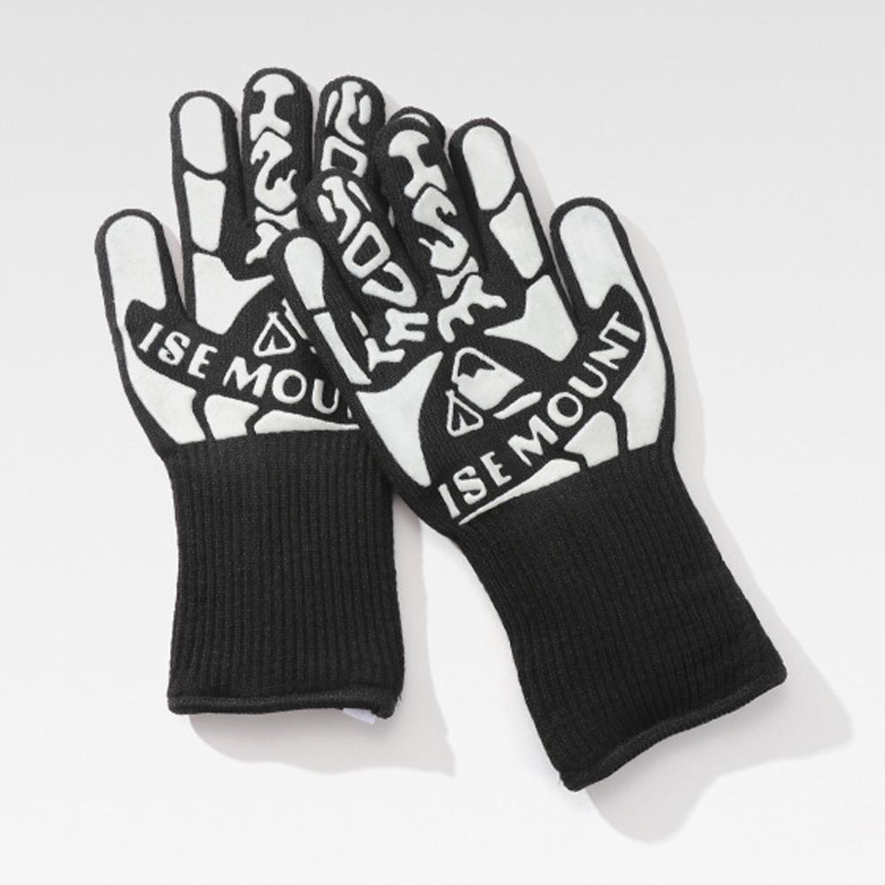 Flameretardant Heat Insulation Gloves High Temperature Proof Gloves Outdoor Camping Picnic BBQ Cotton Lining Gloves