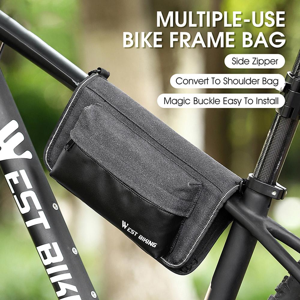 Practical Bicycle Frame Bag Multifunctional Shoulder Bag Cycling Tools Bag Bicycle Riding Storage Bag