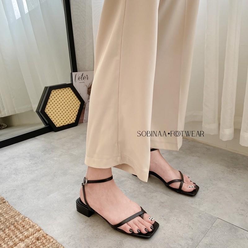 Sandal quai mảnh xỏ ngón cao 2cm