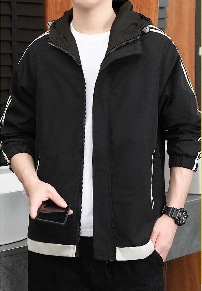 ÁO KHOÁC DÙ CÁN NAM 2 LỚP GAPRO FASHION NEW MÀU ĐEN TẶNG KÈM VÒNG TAY TÌ HƯU MAY MẮN - A055