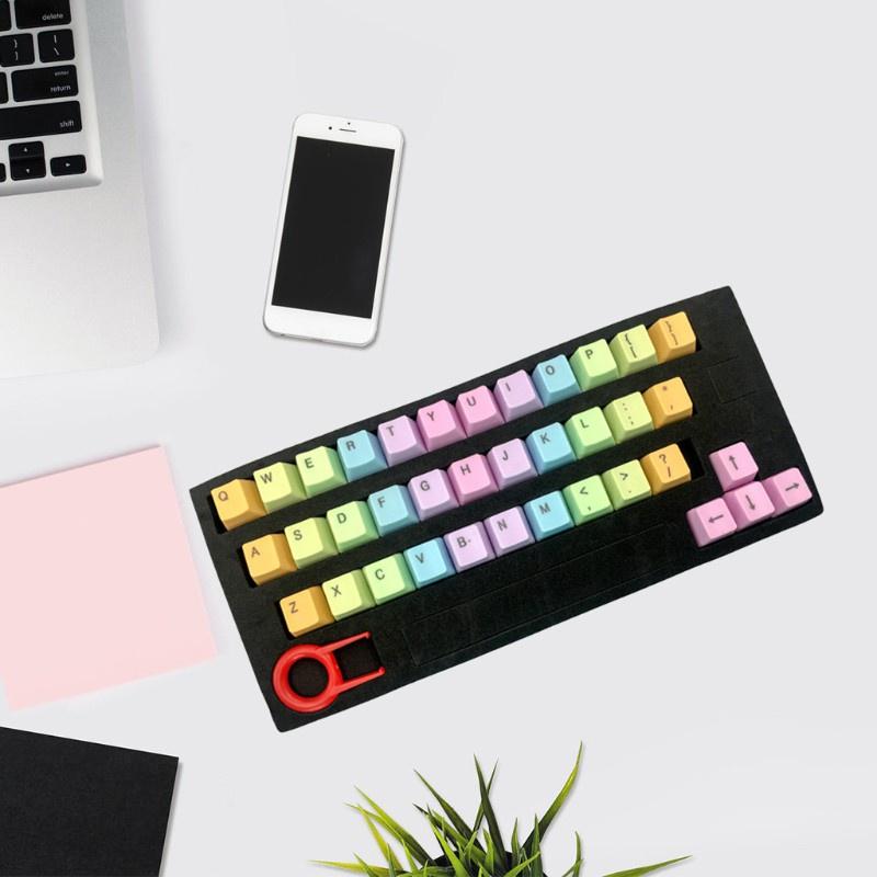 HSV 37 Keys Rainbow Gradient Keycaps ABS Backlit Keycaps Set With Key Puller for DIY
