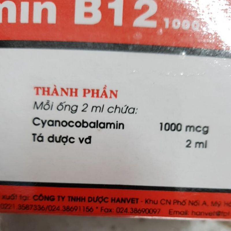 1 hộ 50 ống vitamin b 12 2ml bổ sung dinh dưỡng vật nuôi
