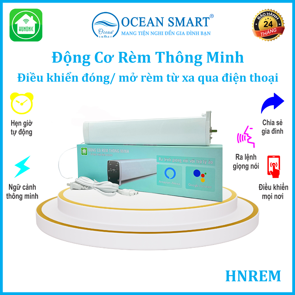 Hình ảnh Động Cơ Rèm Thông Minh HUNONIC Ecosystem, Điều Khiển Rèm Từ Xa Qua Điện Thoại - HNREM