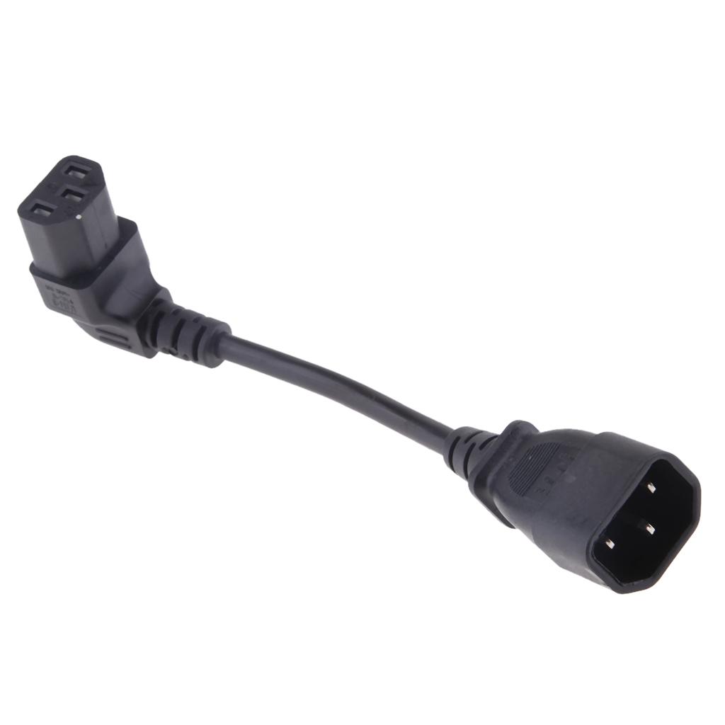 IEC C14 Male to C13 Female Converter Power Adapter Cable Angled Cord