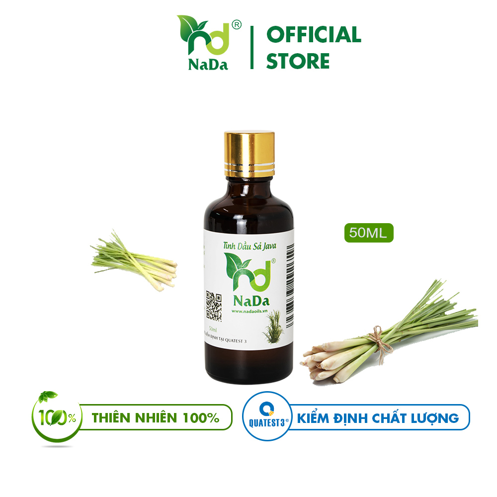 Tinh dầu Sả Java nguyên chất Nada | Kiểm định QT3 | Khử mùi, Sát khuẩn, Tạo hương, Giảm stress