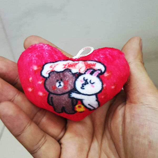 Bộ 2 Móc Khóa Trái Tim Thỏ Cony Và Gấu Brown