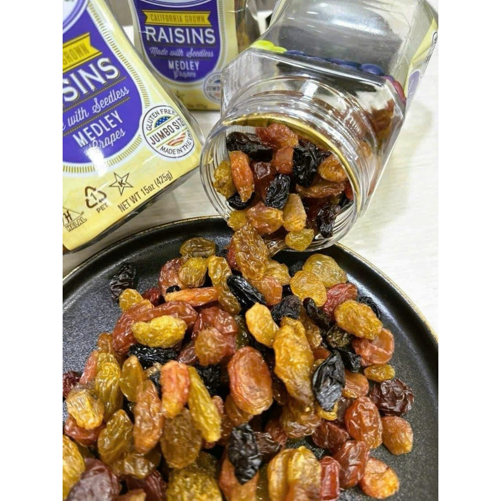 Nho khô Sunview Raisins Mỹ không hạt 3 màu Giàu Vitamin khoáng chất, Món ăn vặt tốt cho tim mạch  - Massel Official