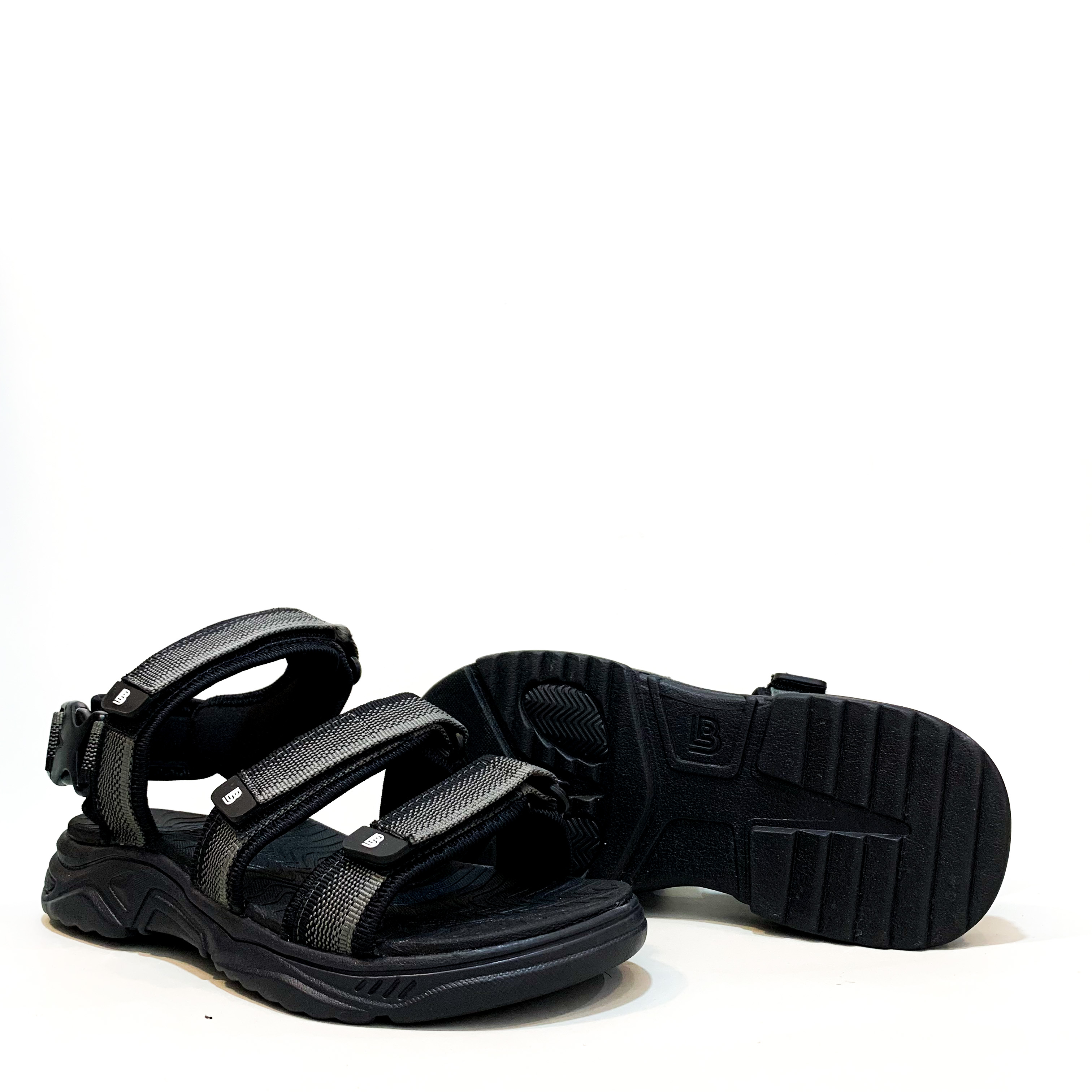 Giày Sandal Nam The Bily 3 Quai Ngang - Màu Xám Thổ Cẩm BL04