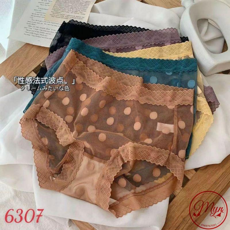 QUẦN LÓT REN LƯỚI CHẤM BI XUyÊN THẤu CẠP REN