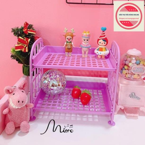 Kệ Nhựa Mini 2 Tầng Mini Đựng Đồ Đa Năng Đựng Đồ Trang Điểm Góc Học Tập