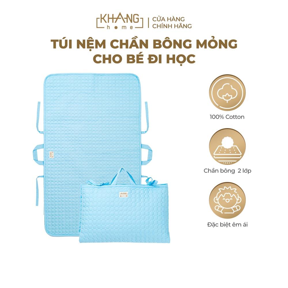 Túi Nệm Cho Bé Đi Học Chần Bông Khang Home - Chần Bông 2 Lớp, Mỏng Nhẹ, Tiện Lợi, Bé Say Giấc An Toàn Ở Mọi Nơi