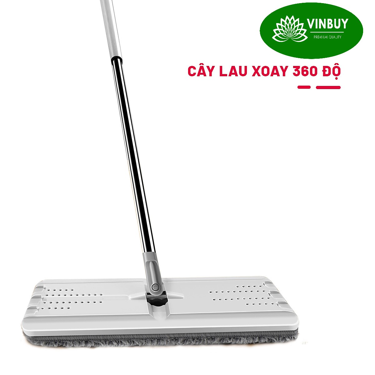 Bộ cây lau nhà VinBuy kèm thùng tự vắt thông minh, chổi lau nhà xoay 360 độ lau sạch nhanh