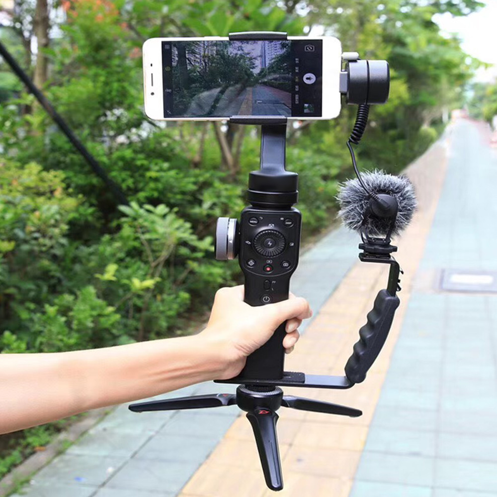Giá đỡ Gimbal mở rộng hình chữ L cầm tay với 2 đế gắn Thay thế phụ kiện cho DJI OSMO Mobile
