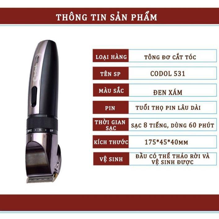 Tông đơ cắt tóc nam công nghệ Hàn Quốc Codol 531