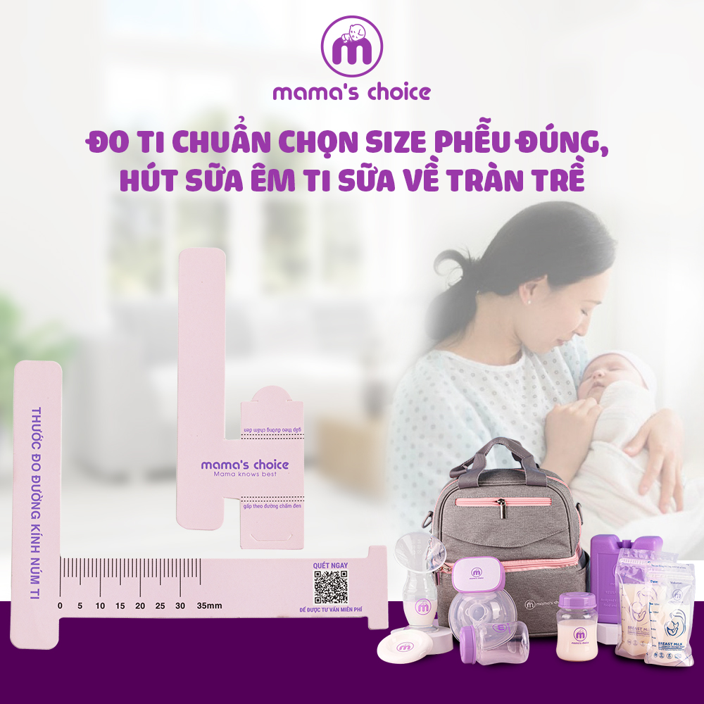 Thước Đo Ti Mama’s Choice, Xác Định Đường Kính Núm Ti Mẹ, Giúp Mẹ Chọn Được Size Phễu Phù Hợp Khi Hút Sữa