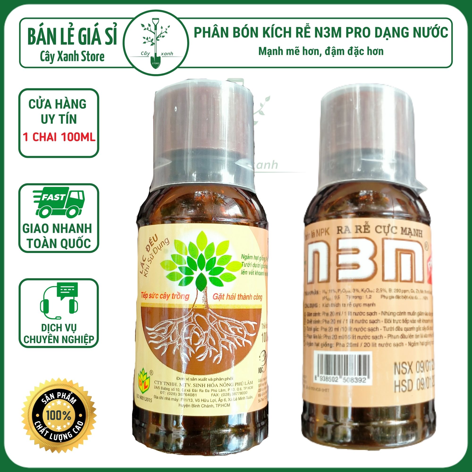 N3M [NƯỚC] Phân Bón Lá Siêu Kích Rễ 100ML | Cây xanh Store