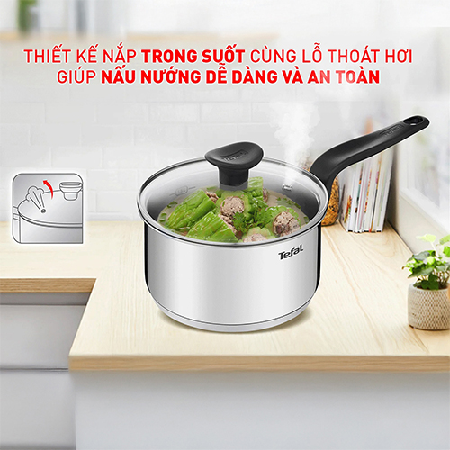 Nồi cán dài/quánh Inox Tefal Primary (16cm x 1.5L/18cm x 2.2L) - Hàng chính hãng
