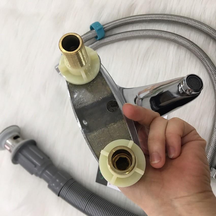 Vòi chậu nóng lạnh KOVA 01V, vòi chậu rửa mặt chất liệu đồng bảo hành 3 năm