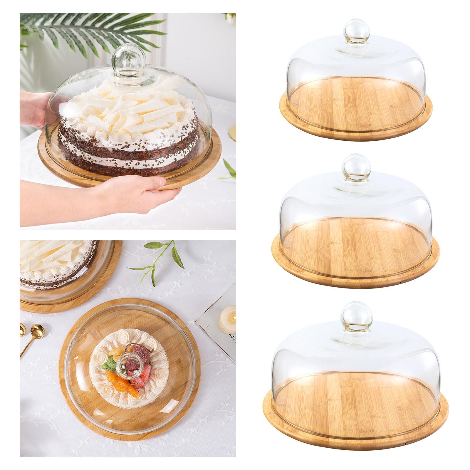 Nordic Glass Cover Serving Tray Cloche Dome Storage Cake Stand Bread Plate