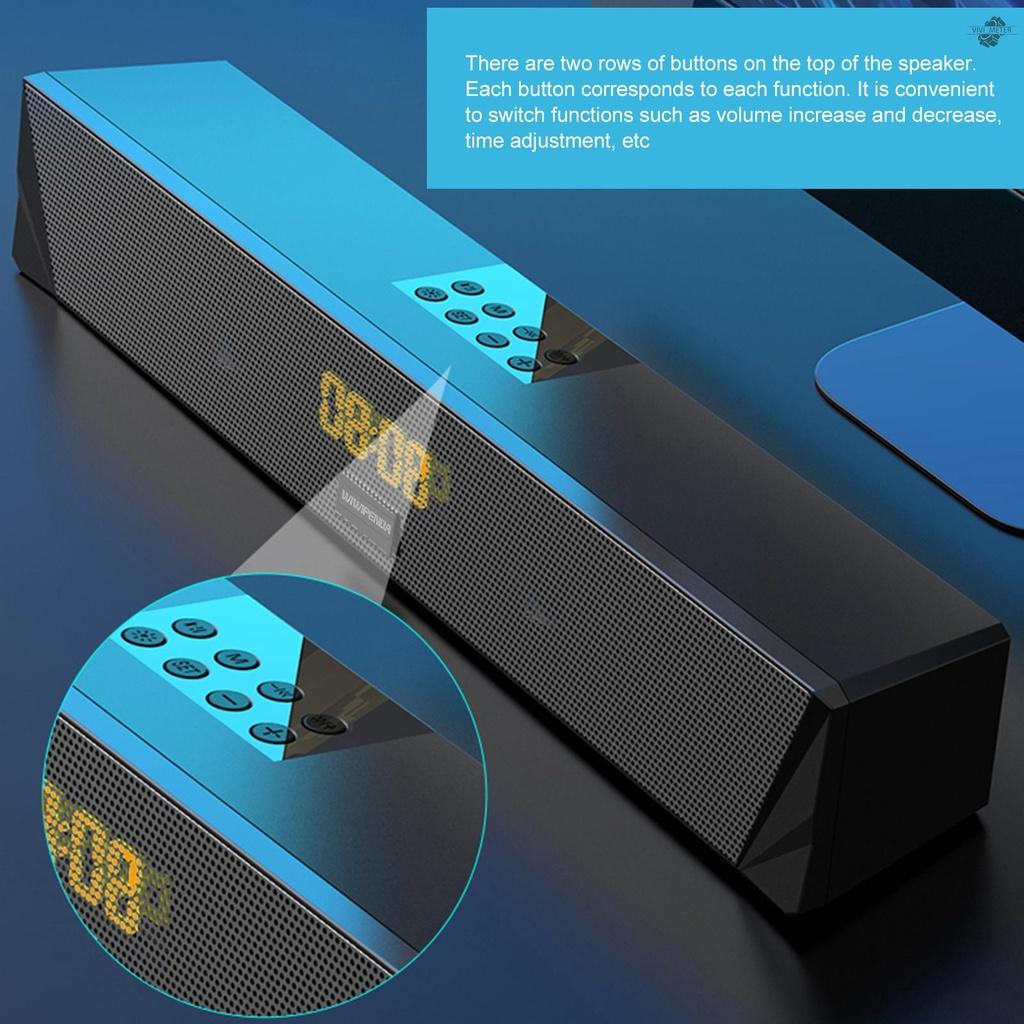 Loa Bluetooth 5.0 Wiwipenda L7 Có Đồng Hồ Báo Thức Hiển Thị Thời Gian 10w Có Đèn Rgb Cổng Usb Tf Cho Tv Pc Điện Thoại Thông Minh