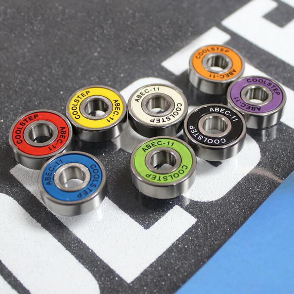 7x8pc Skateboard Bearings Durable Longboard Bearings Scooter Bearings ABEC-11