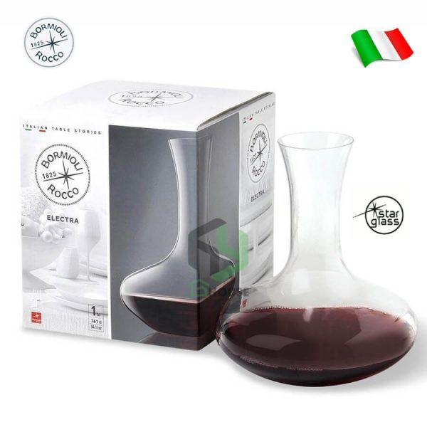 Bình Đựng Rượu Vang Decanter Chai Thủy Tinh Đựng Nước Ép Sữa Tươi Dung Tích 1600 ml Bormioli - Sản Xuất Tại Ý