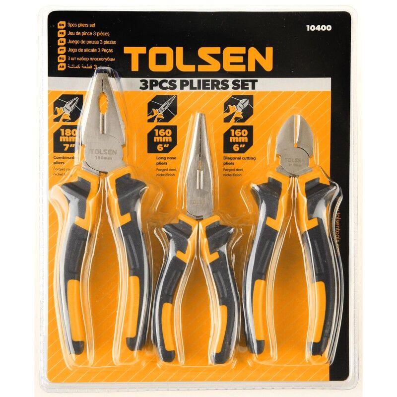 BỘ KÌM CẮT - RĂNG - NHỌN 3 CHI TIẾT TOLSEN 10410 - HÀNG CHÍNH HÃNG