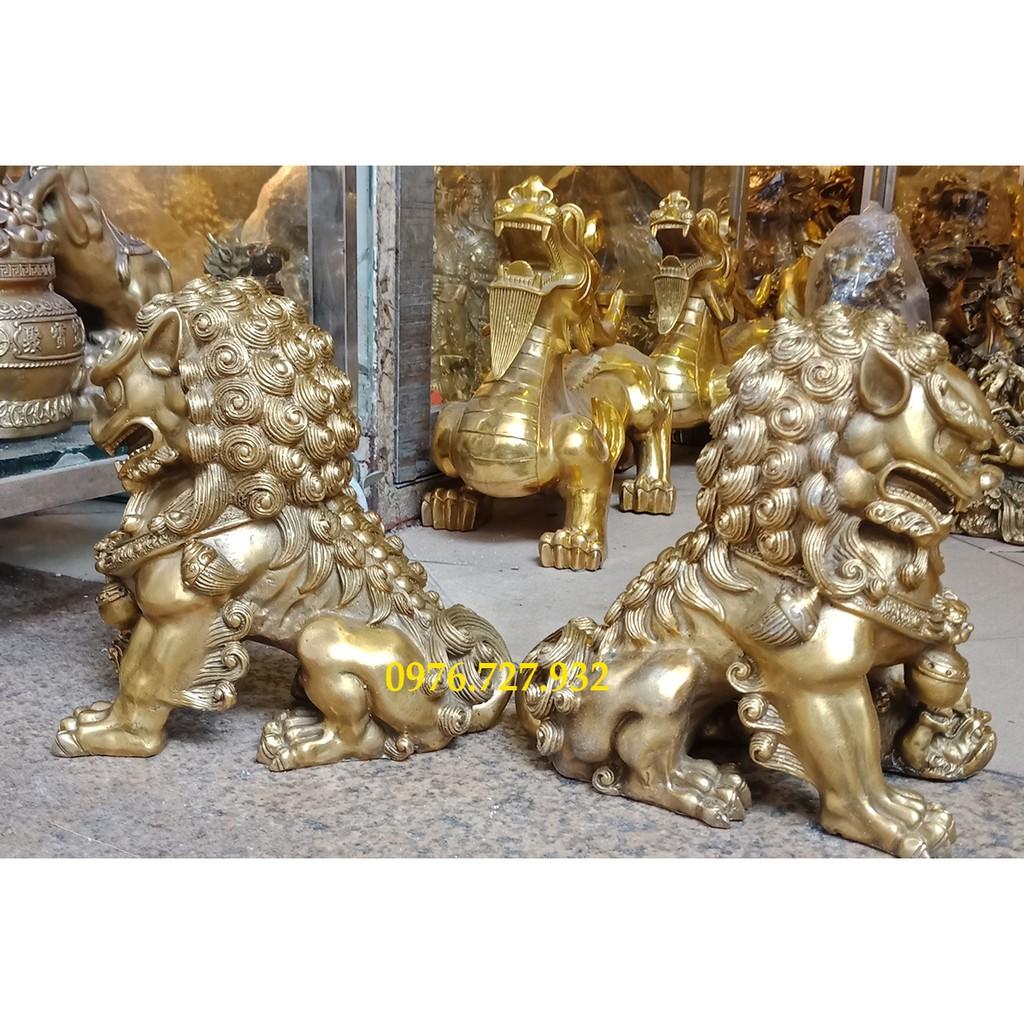 Nghê phong thủy bằng đồng cao 21cm, bán nghê phong thủy