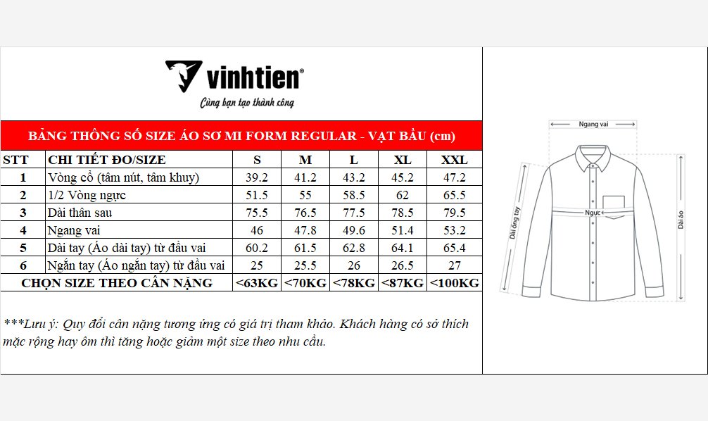 Áo Sơ Mi Dài Tay Bigsize Vải Kẻ TC Regular Fit 375 Vĩnh Tiến - Nhiều màu