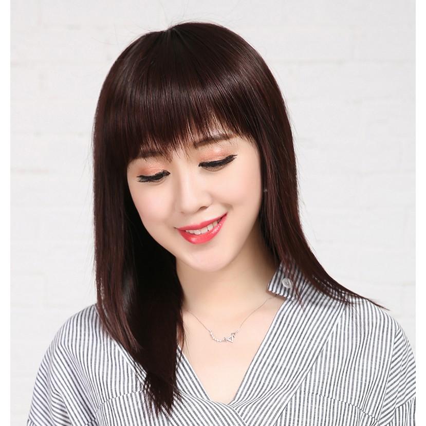 Tóc giả nữ nguyên đầu kiểu chiếc lá dễ thương, hàng cao cấp - TG11