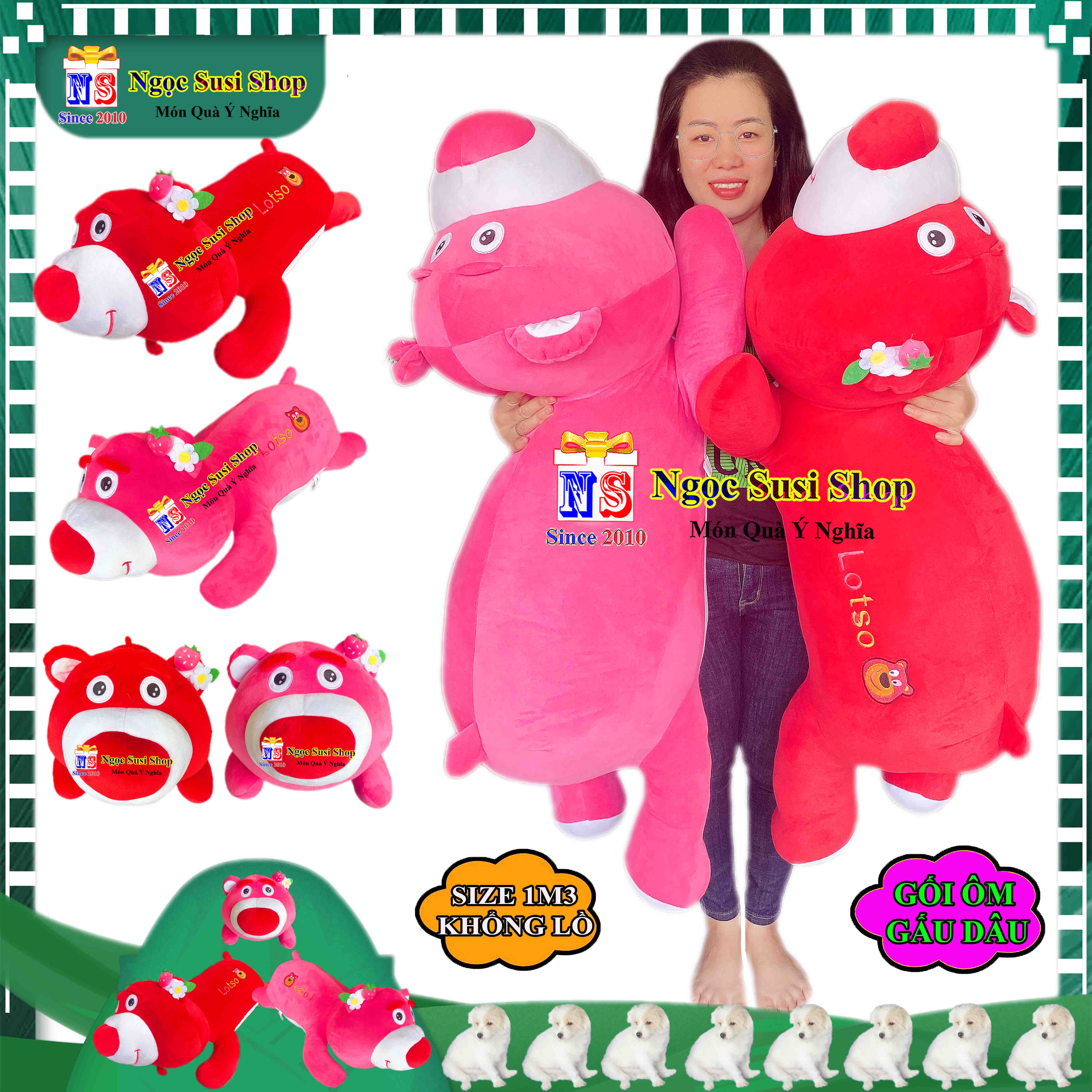 GẤU BÔNG GẤU DÂU SIÊU TO KHỔNG LỒ SIÊU MỊN DÙNG ÔM NGỦ TRANG TRÍ QUÀ TẶNG