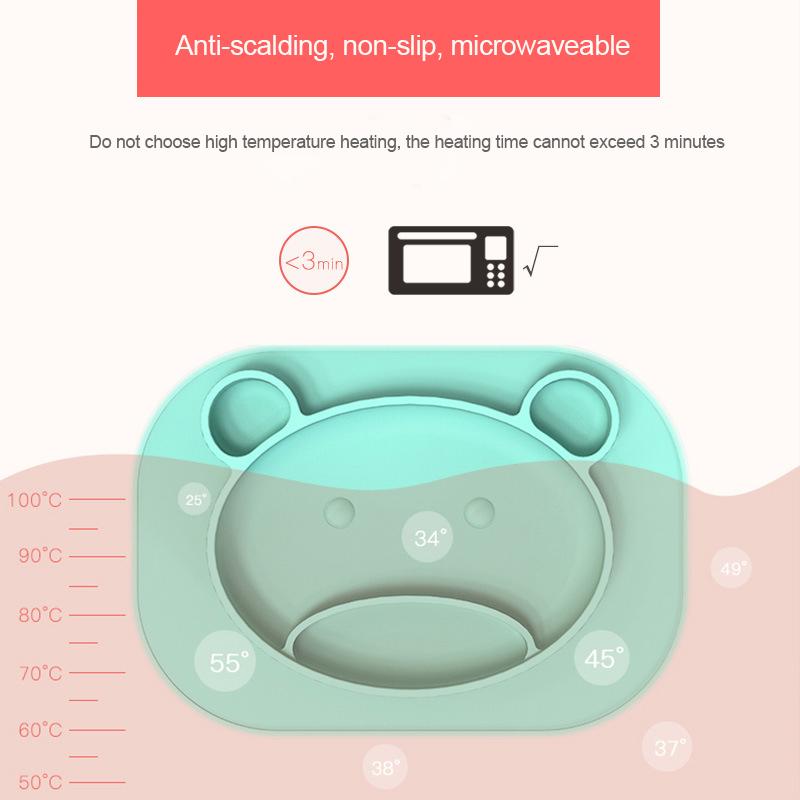 Silicone Cho Bé Chống Rơi Đĩa Dùng Tiệc Bộ Đồ Ăn Trẻ Em Sáng Tạo Hoạt Hình Ăn Sáng Tấm Bát Dễ Thương Gia Sư Đoàn Đĩa