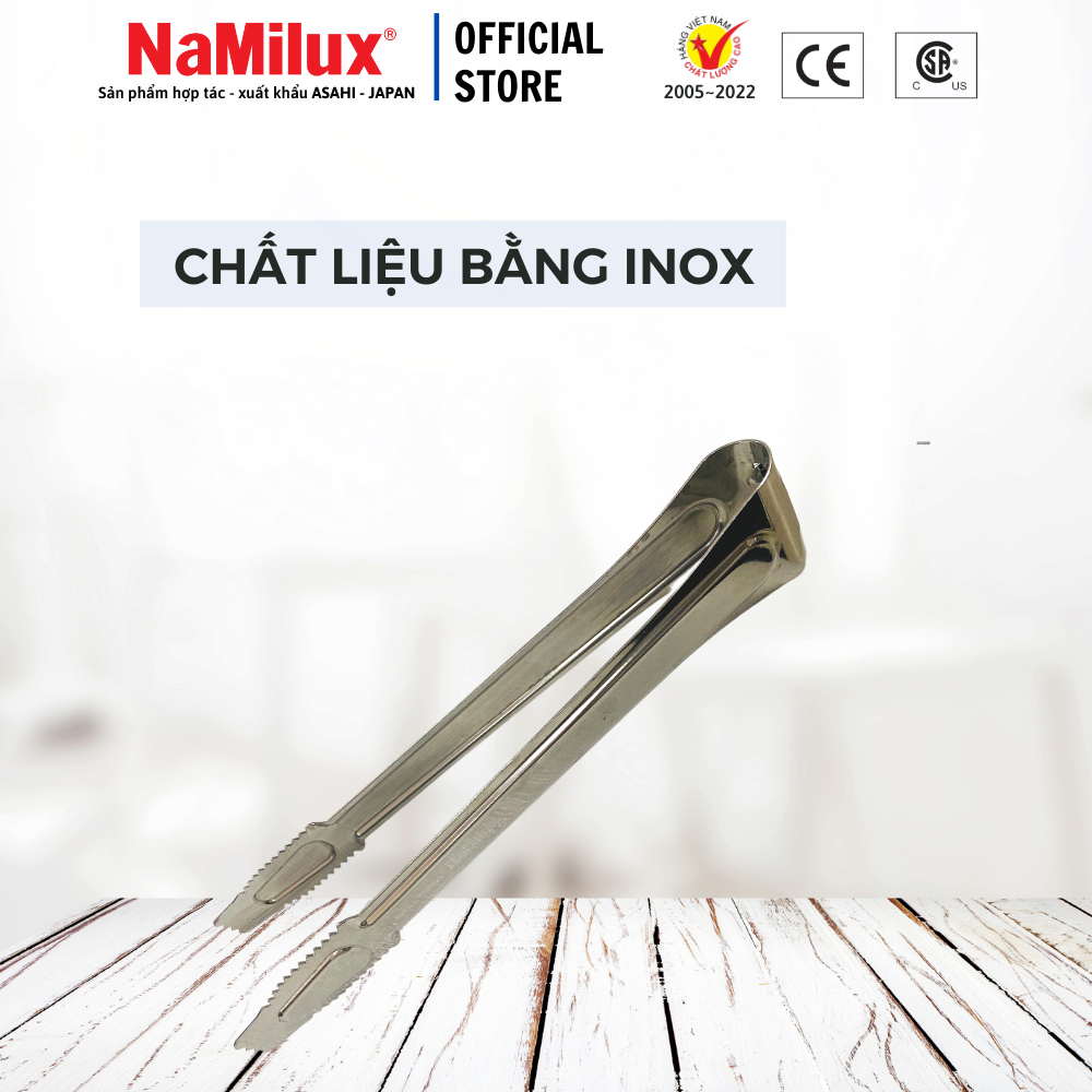 Kẹp Gắp Thức Ăn Thịt Nướng - Dụng Cụ Gắp Thực Phẩm Bằng Inox Cao Cấp  NaMilux - Hàng Chính Hãng