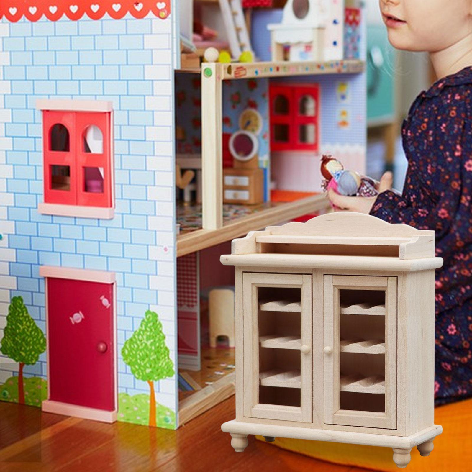 1:12 Scale Dollhouse Bookshelf 1/12 Dollhouse Bookcase Cabinet for Dollhouse