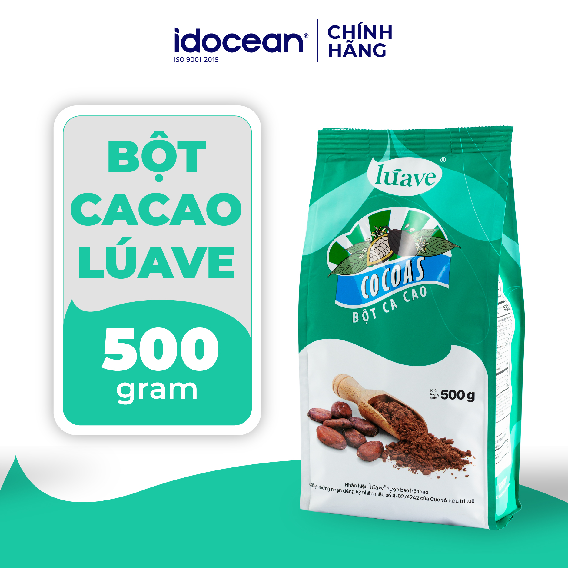 Bột Cacao Đắng - LÚAVE - 0.5kg