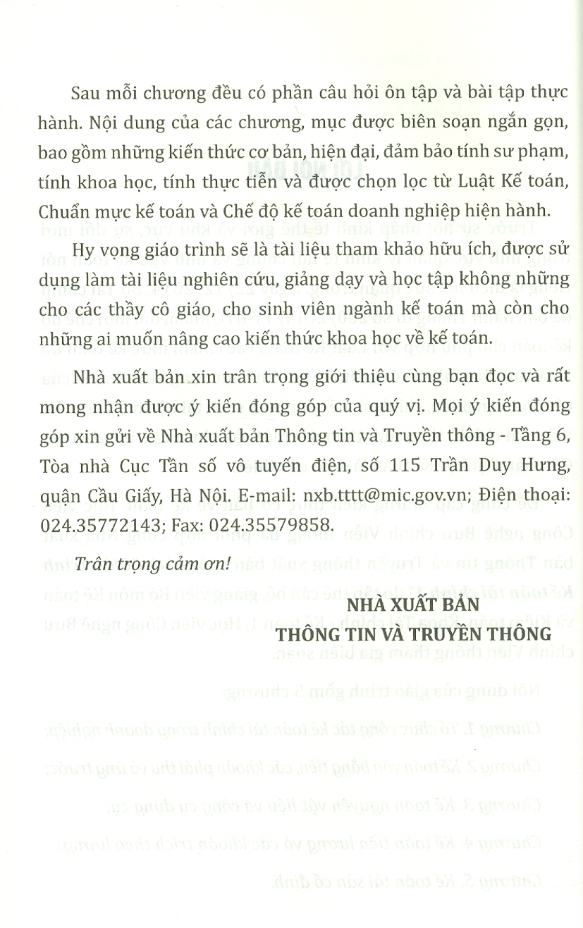 Giáo trình Kế toán Tài chính 1 - TS. Nguyễn Văn Hậu -