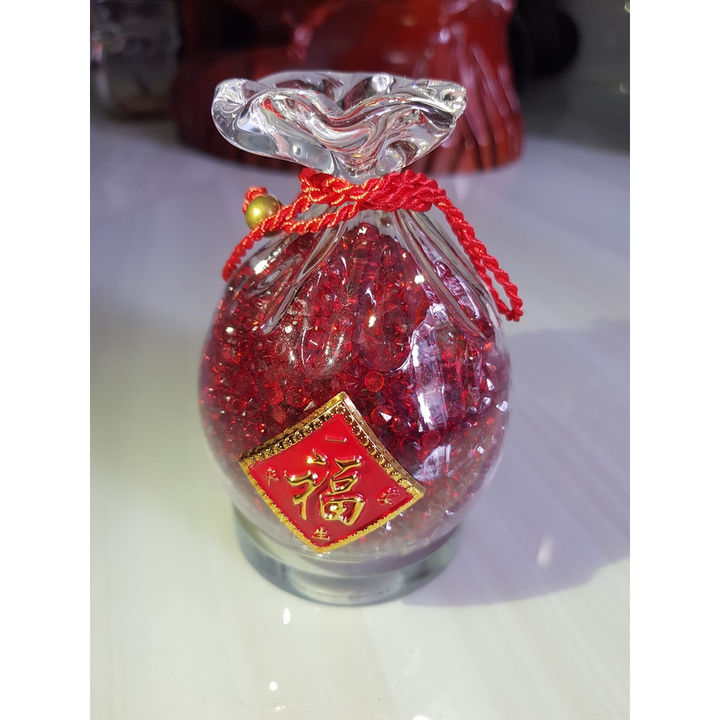 Tượng Túi Tiền Để bàn làm việc và xe hơi Thạch Anh ĐỎ ĐÔ ĐẬM ĐẸP tự nhiên cao 10cm x 7cm hợp mệnh HỎA THỔ trưng rất đẹp xinh may mắn ạ