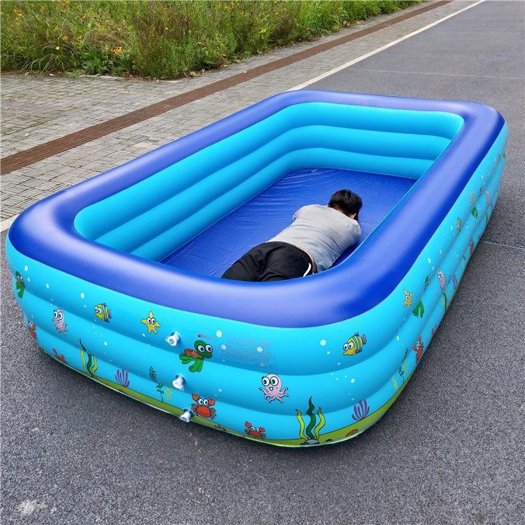 Bể bơi phao có hộp hình chữ nhật tại nhà, ngoài trời nhiều Size