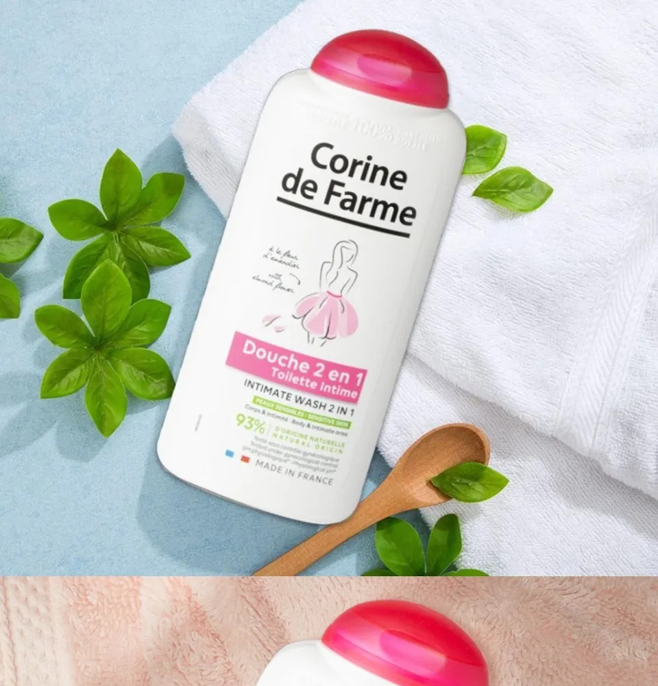 Sữa tắm Corine de Farme Intimate Gel Douche Shower Gel 2 in 1 250ml dùng cho body và vùng nhạy cảm